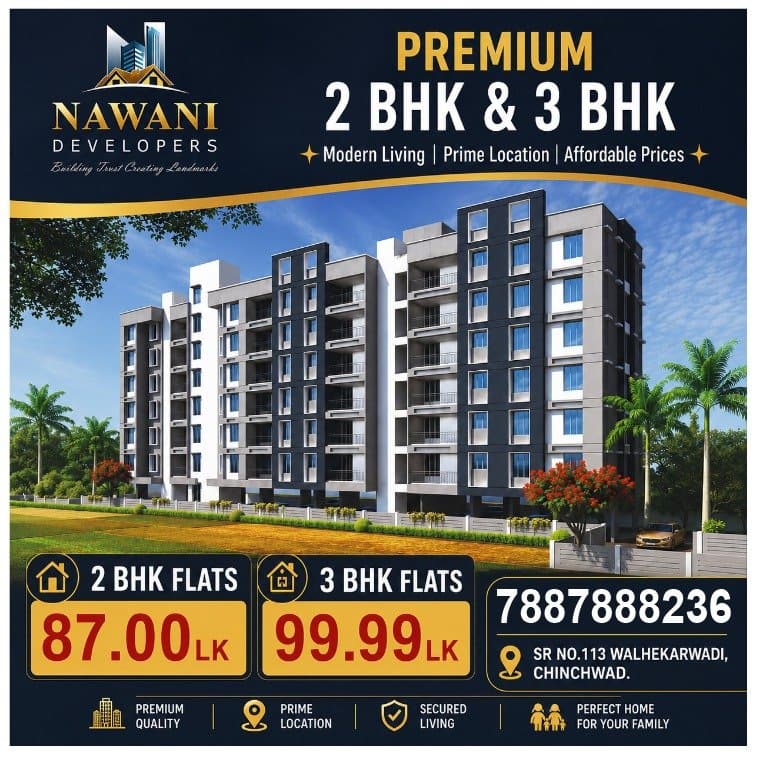 A promotional real estate advertisement for Prithvi Shaurya Sky One featuring a building render and pricing details.
